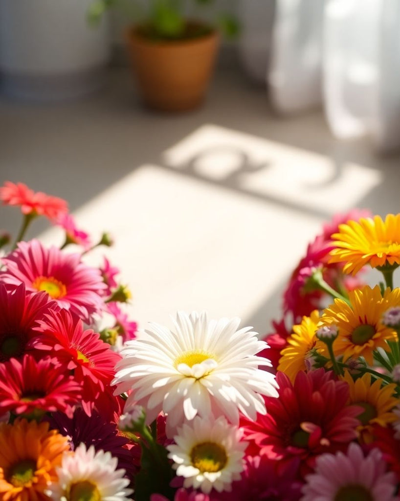 Close-up of vibrant flowers in a calming setting.