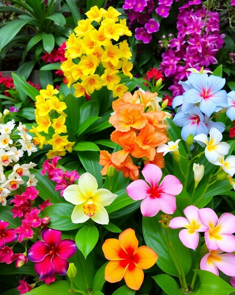 Colourful seasonal flowers in Singapore's tropical landscape.