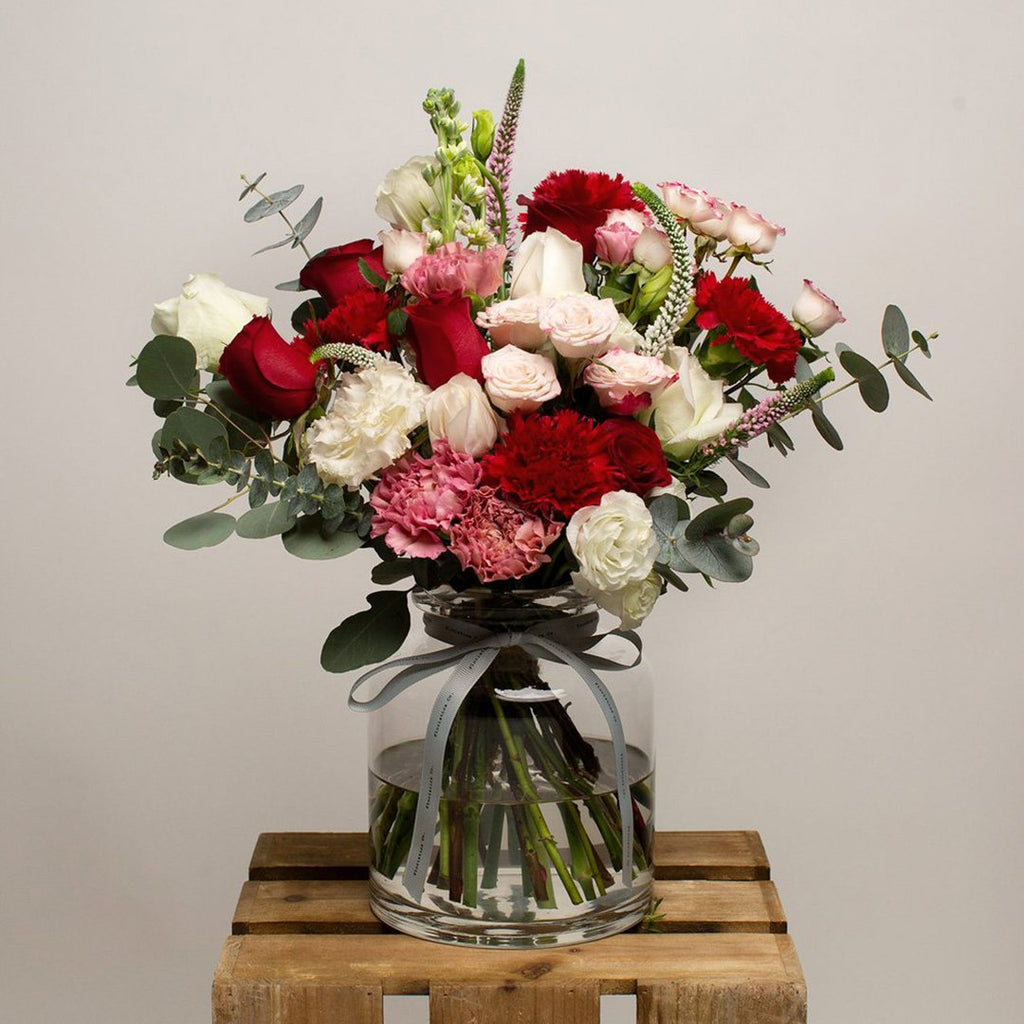 blushing romance bouquet with vase large